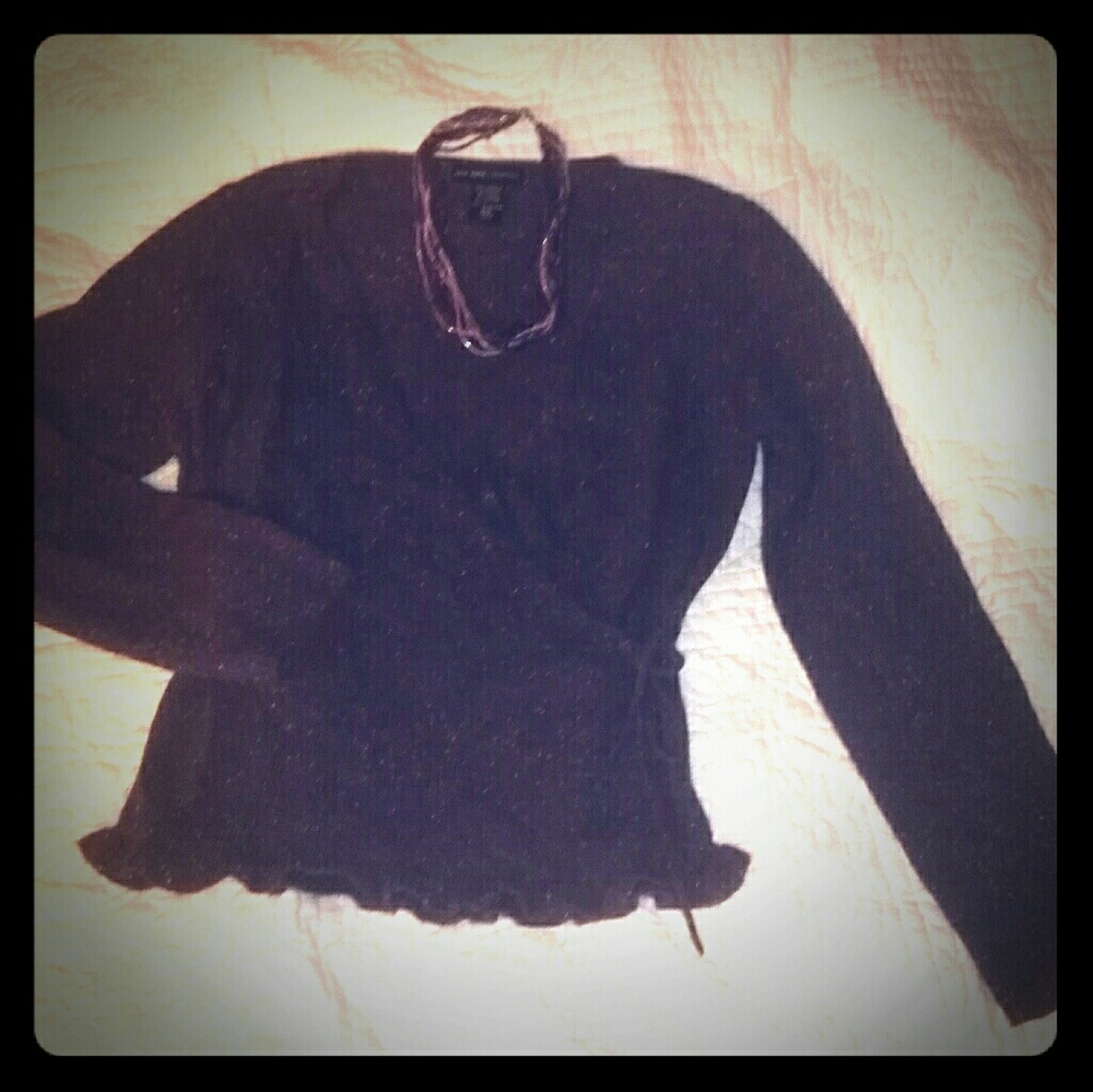 NY & Co Purple Wrap sweater